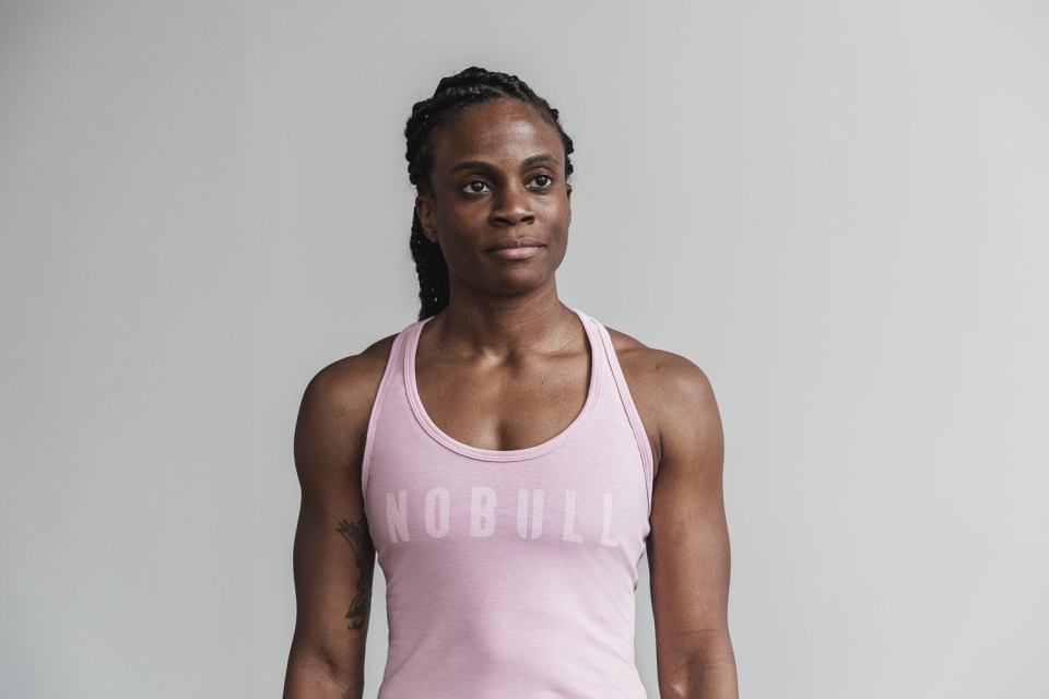 NOBULL Women's Racerback Tank (Bright Colors) Pink