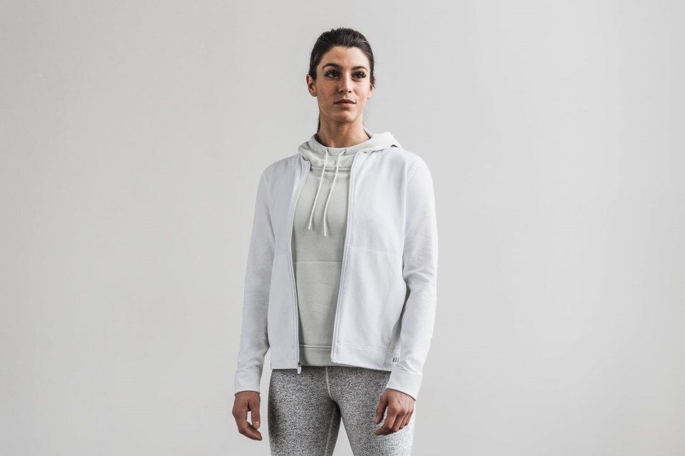 NOBULL Women's Twill Zip-Up Jacket White